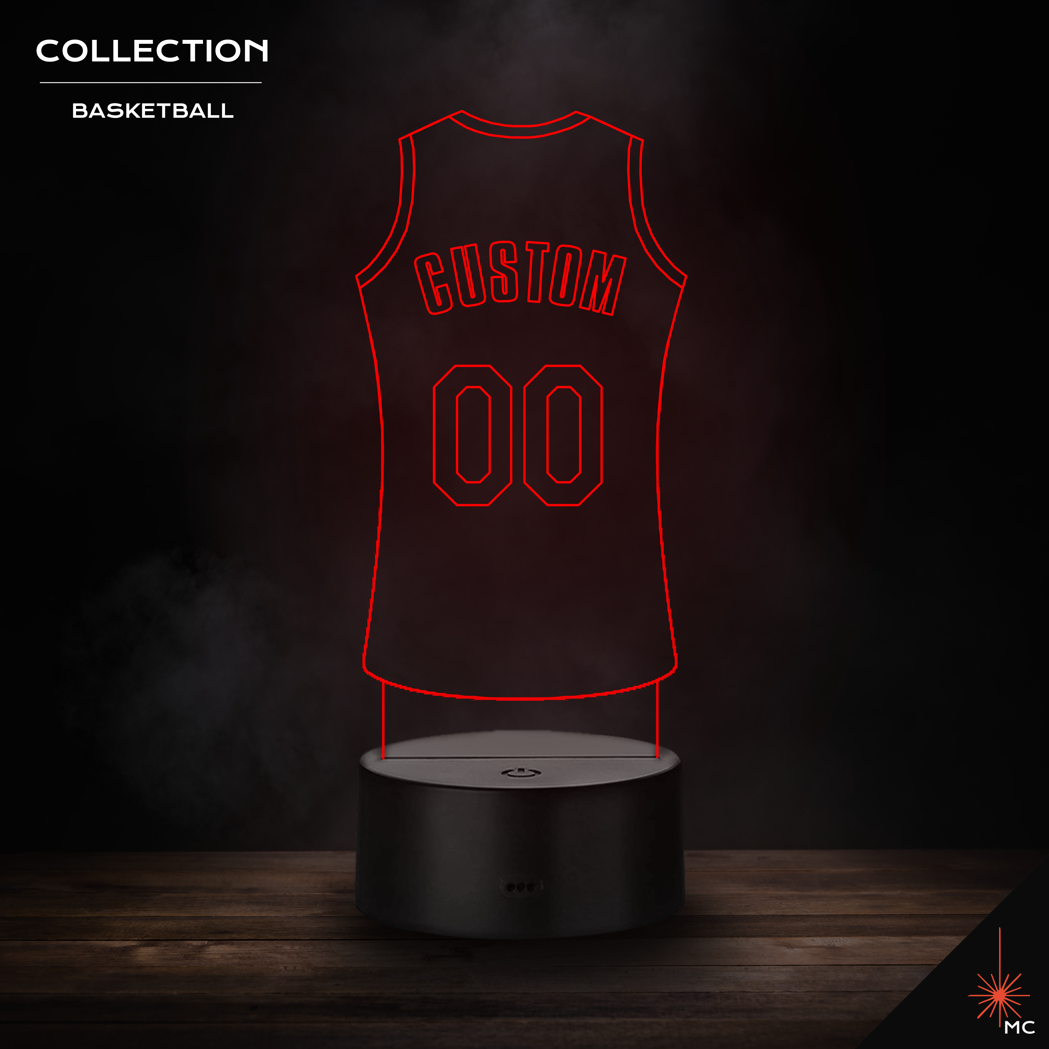 Personalized Custom Basketball Jersey Led Night Light With 16 