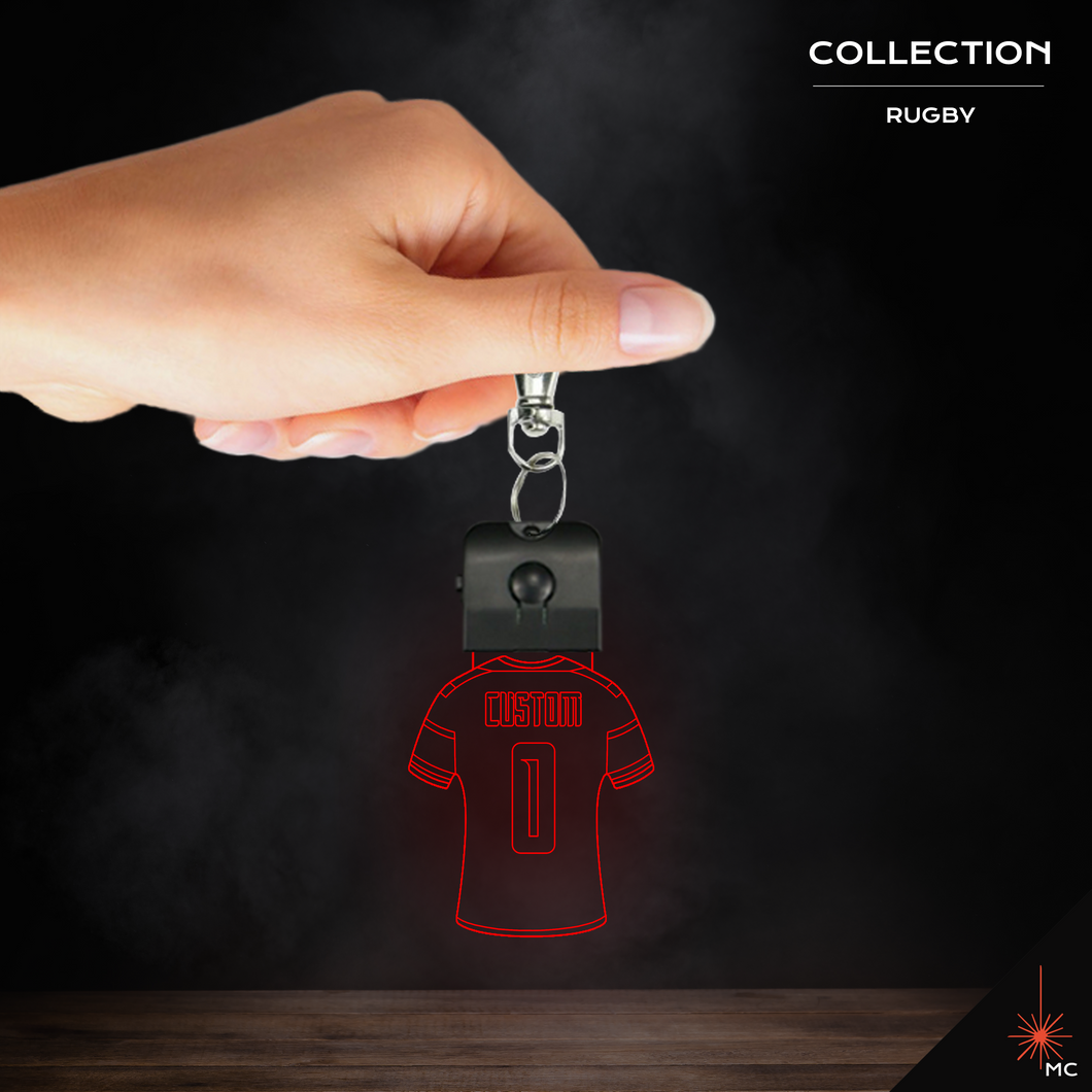 Design Your Own - Custom Rugby Jersey LED Keychain