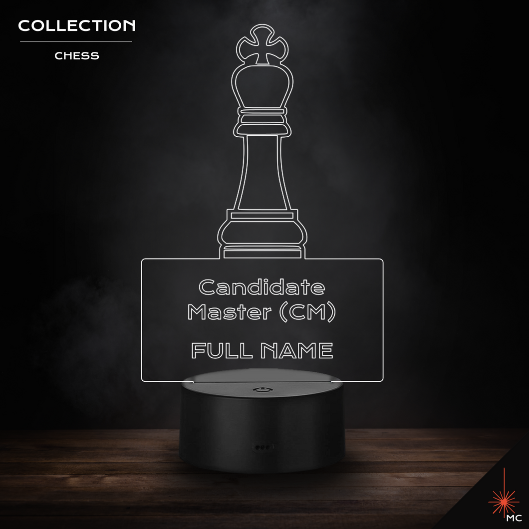 LED Lamp - Candidate Master (CM) + Full Name (Chess)