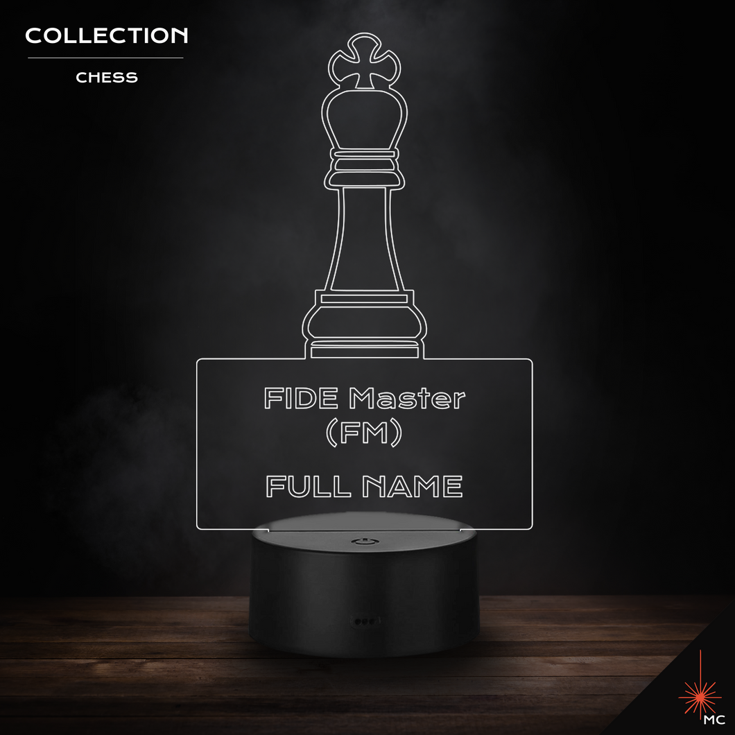 LED Lamp - FIDE Master (FM) + Full Name (Chess)