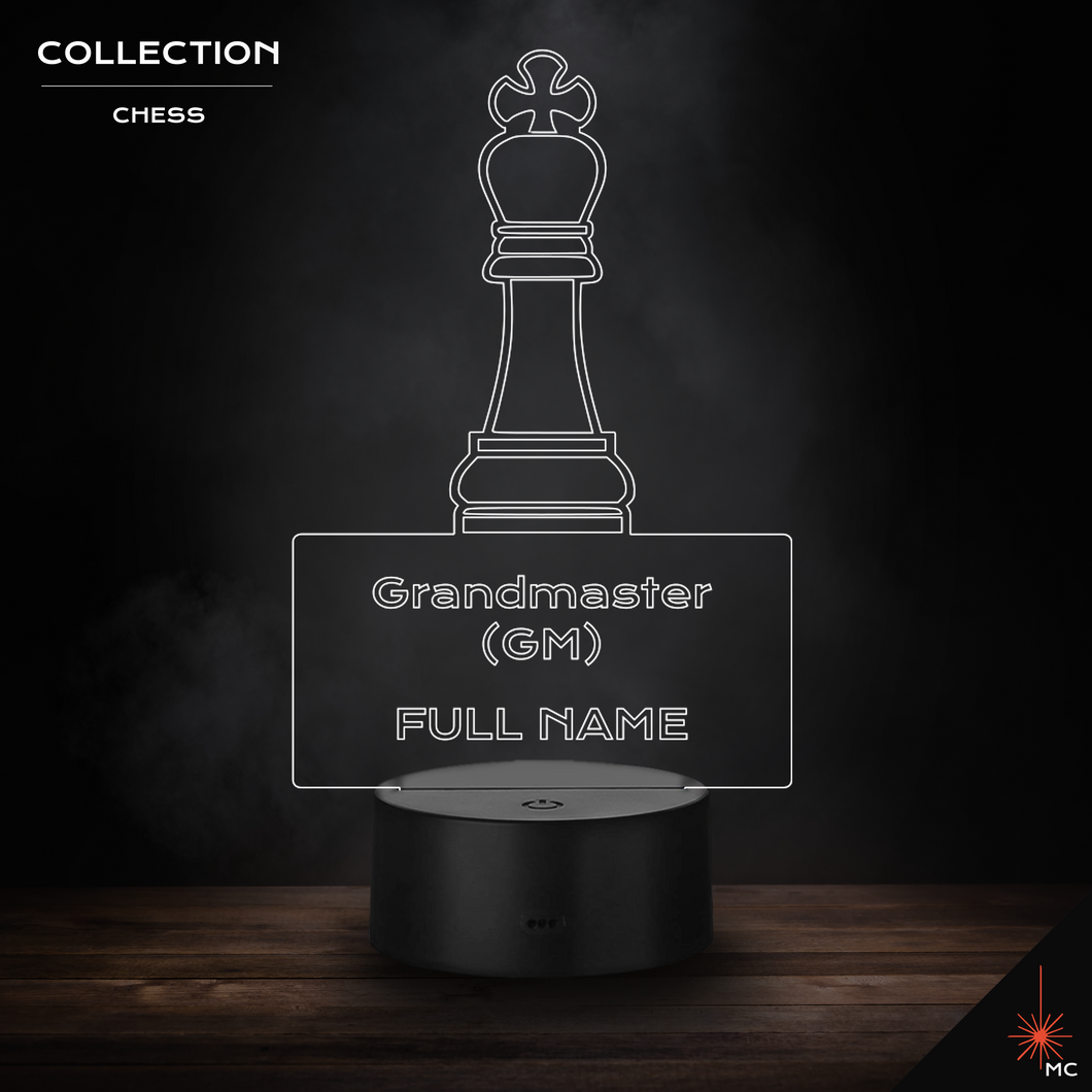 LED Lamp - Grandmaster (GM) + Full Name (Chess)