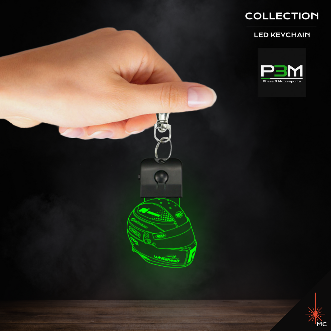 LED Keychain - Phaze 3 Motorsports Racing Helmet
