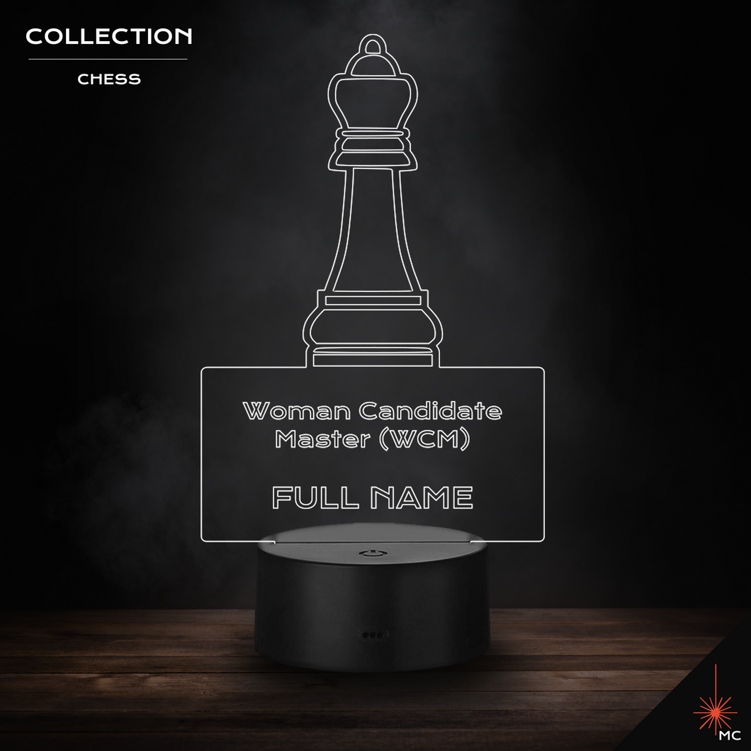 LED Lamp - Woman Candidate Master (WCM) + Full Name (Chess)