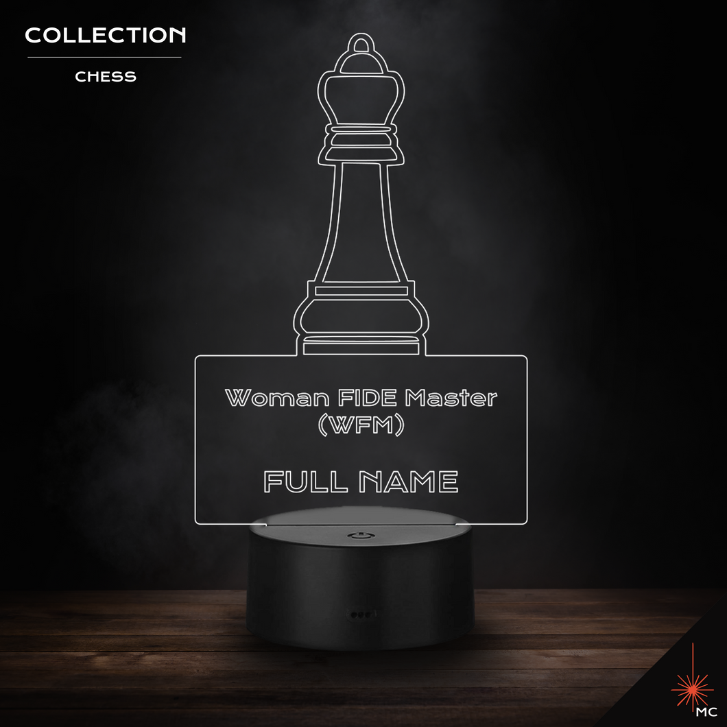 LED Lamp - Woman FIDE Master (WFM) + Full Name (Chess)