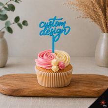 Load image into Gallery viewer, Custom Standing Acrylic Cupcake Topper [Stencils &amp; Toppers]
