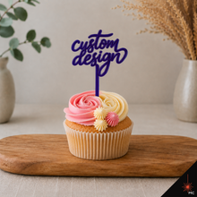 Load image into Gallery viewer, Custom Standing Acrylic Cupcake Topper [Stencils &amp; Toppers]
