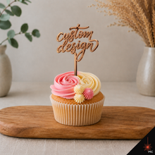 Load image into Gallery viewer, Custom Standing Acrylic Cupcake Topper [Stencils &amp; Toppers]
