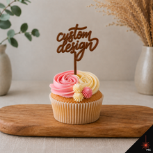 Load image into Gallery viewer, Custom Standing Acrylic Cupcake Topper [Stencils &amp; Toppers]
