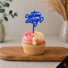 Load image into Gallery viewer, Custom Standing Acrylic Cupcake Topper [Stencils &amp; Toppers]
