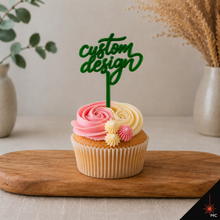 Load image into Gallery viewer, Custom Standing Acrylic Cupcake Topper [Stencils &amp; Toppers]
