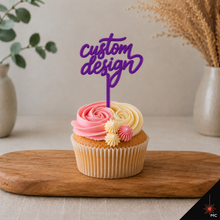Load image into Gallery viewer, Custom Standing Acrylic Cupcake Topper [Stencils &amp; Toppers]

