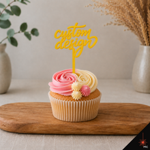 Load image into Gallery viewer, Custom Standing Acrylic Cupcake Topper [Stencils &amp; Toppers]
