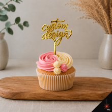 Load image into Gallery viewer, Custom Standing Acrylic Cupcake Topper [Stencils &amp; Toppers]
