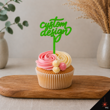 Load image into Gallery viewer, Custom Standing Acrylic Cupcake Topper [Stencils &amp; Toppers]
