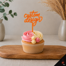 Load image into Gallery viewer, Custom Standing Acrylic Cupcake Topper [Stencils &amp; Toppers]
