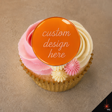 Load image into Gallery viewer, Custom Flat Acrylic Cupcake Topper [Stencils &amp; Toppers]
