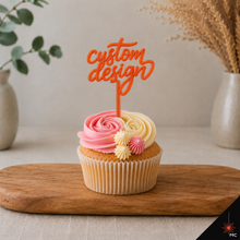 Load image into Gallery viewer, Custom Standing Acrylic Cupcake Topper [Stencils &amp; Toppers]
