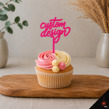 Load image into Gallery viewer, Custom Standing Acrylic Cupcake Topper [Stencils &amp; Toppers]
