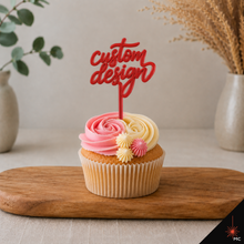 Load image into Gallery viewer, Custom Standing Acrylic Cupcake Topper [Stencils &amp; Toppers]
