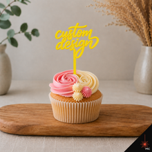 Load image into Gallery viewer, Custom Standing Acrylic Cupcake Topper [Stencils &amp; Toppers]
