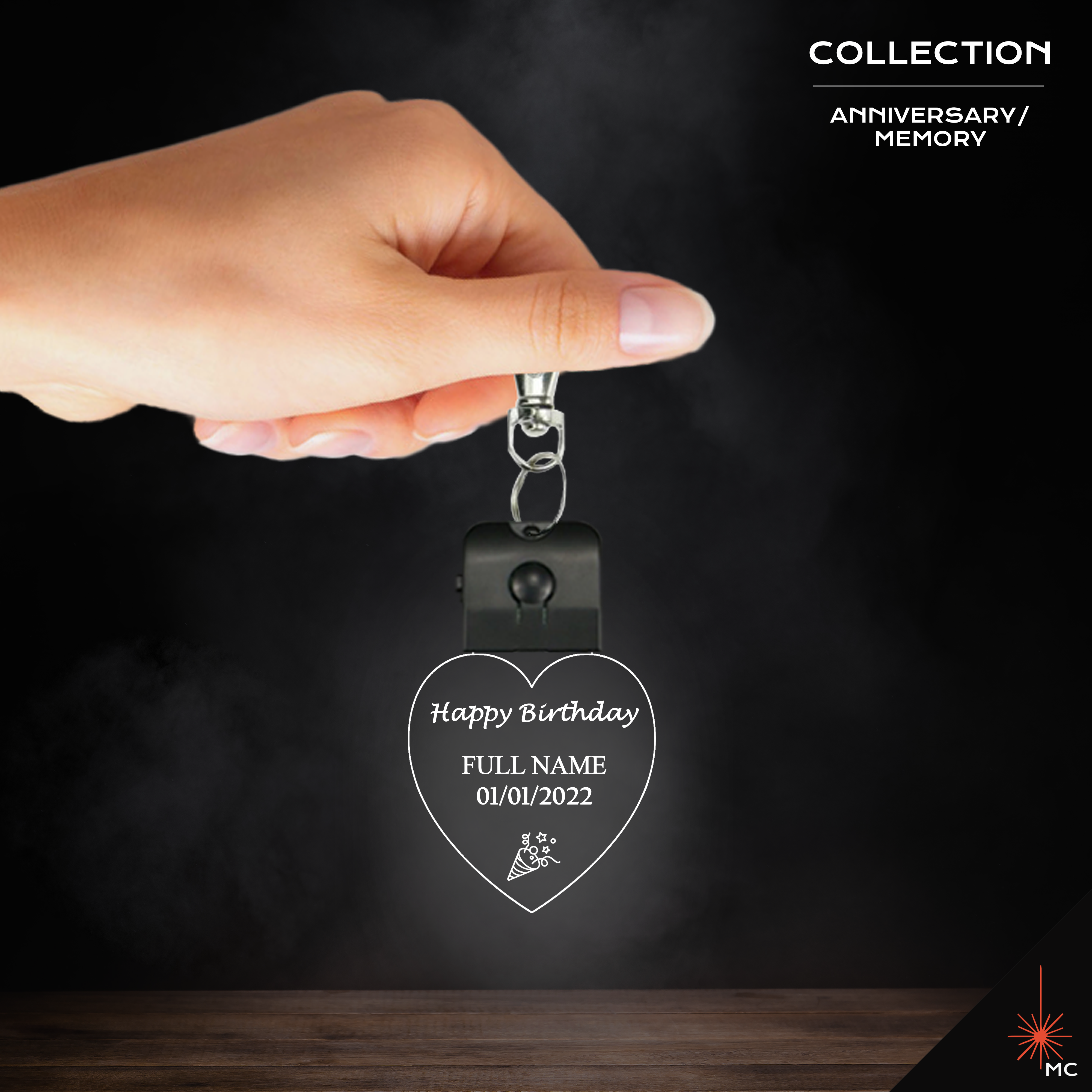 LED Keychain - Happy Birthday (Anniversary / Memory) – Mozemo Craft