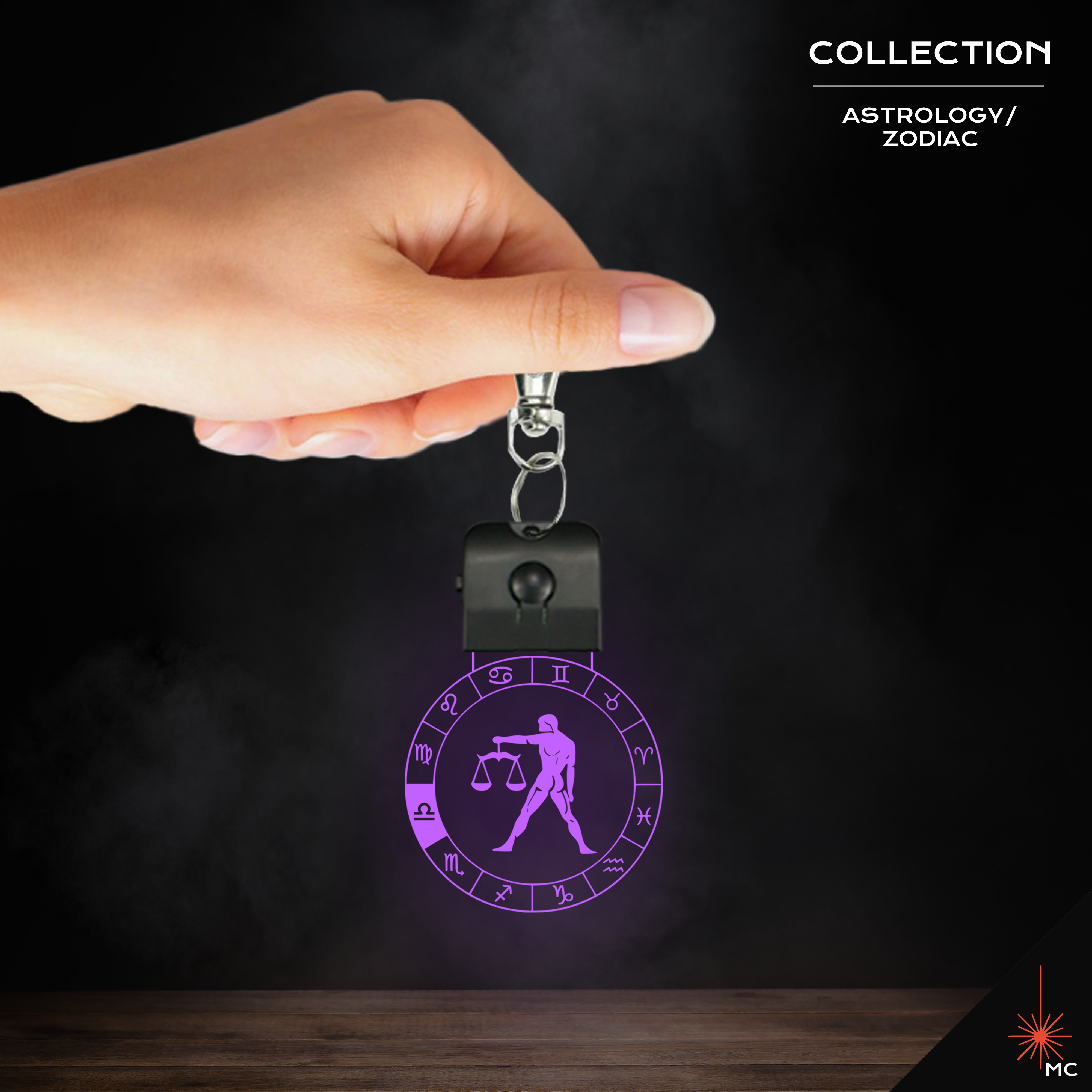 LED Keychain - Libra (Astrology / Zodiac) – Mozemo Craft