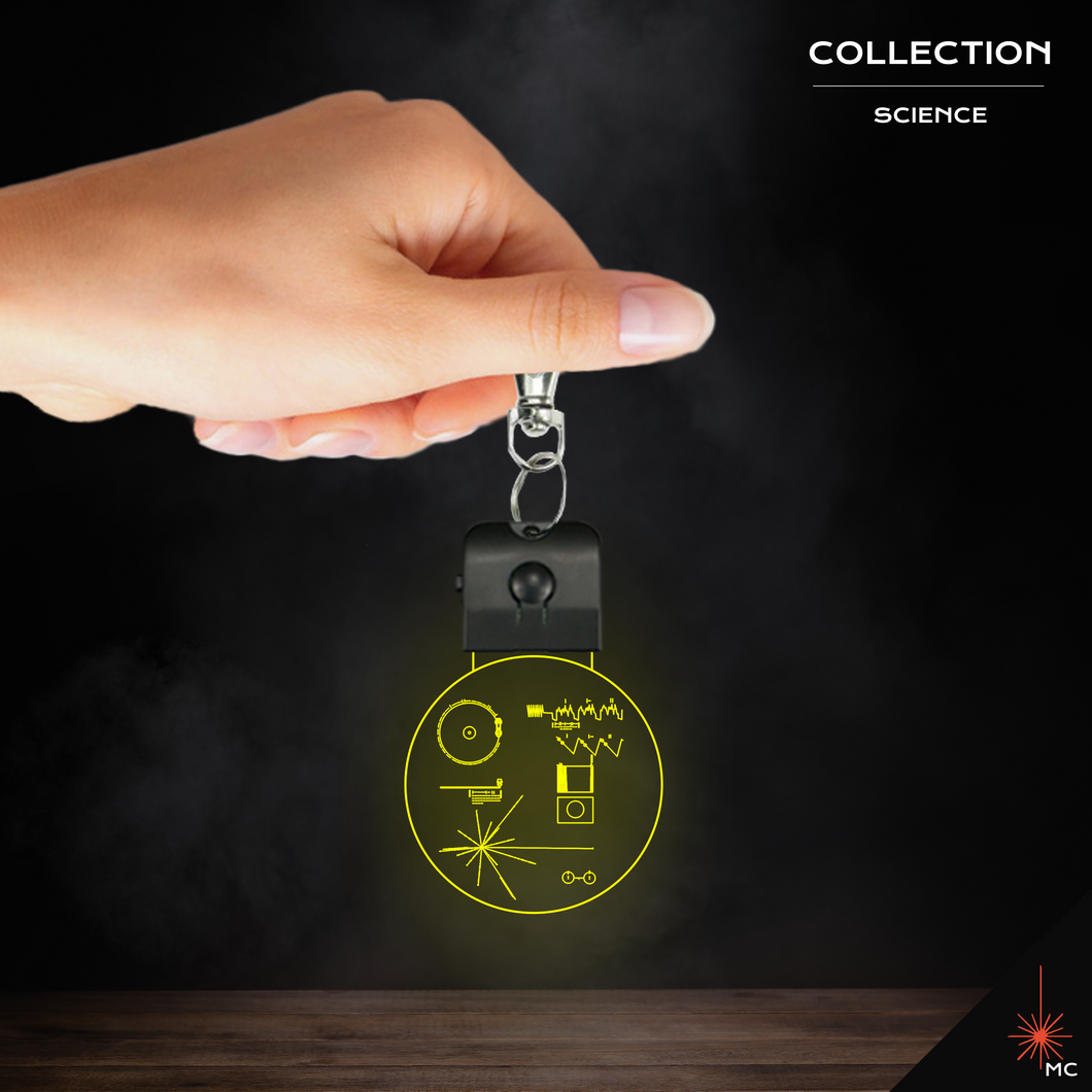 LED Keychain - Voyager Golden Record (Science)